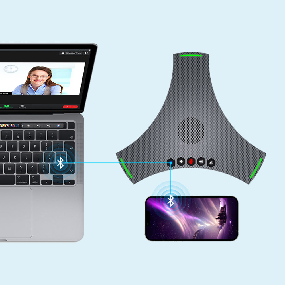 Wireless Daisy Chain Omnidirectional Microphone Speaker for Conference Meeting